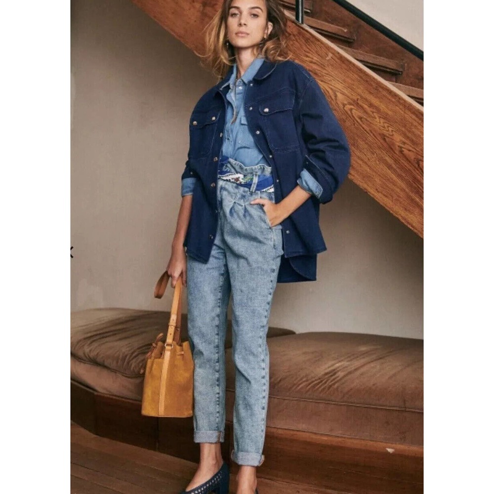 NWT Sezane Austin Paper Bag High Waist Jeans Size 34 / 2 (runs large)